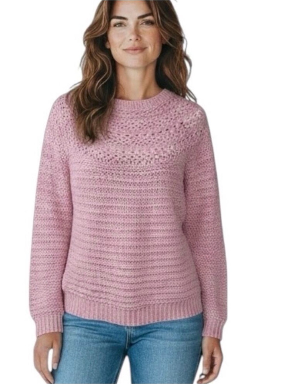 Ralph Lauren Pink Textured Crewneck Sweater